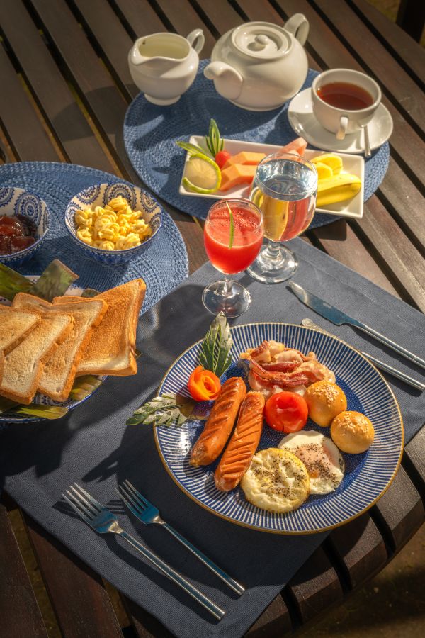 Delicious English Breakfast served at Villa Tanderra Tangalle Sri Lanka